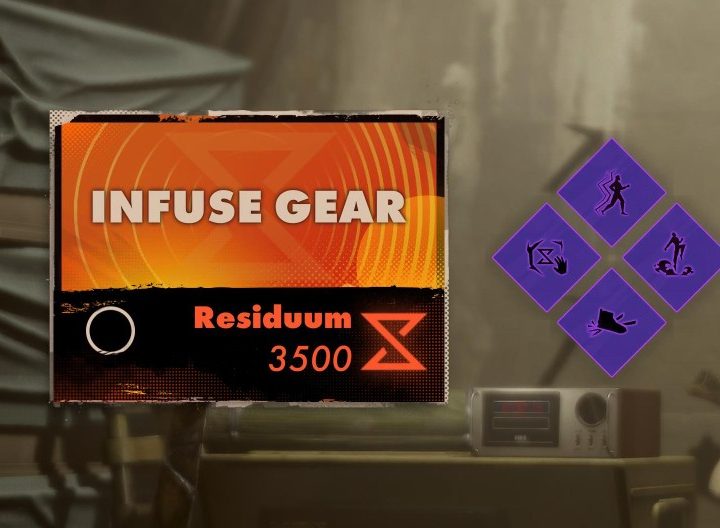 The infusion screen in Deathloop.