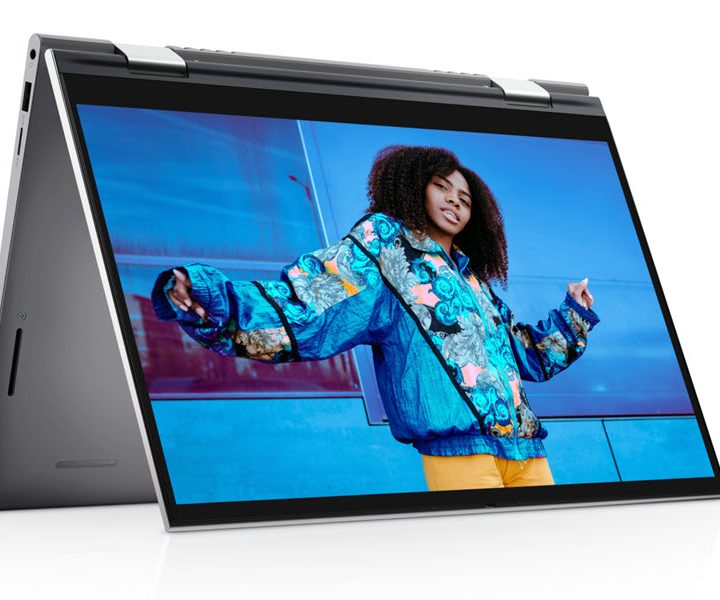 Dell Inspiron 14 2-in-1 in tent mode.