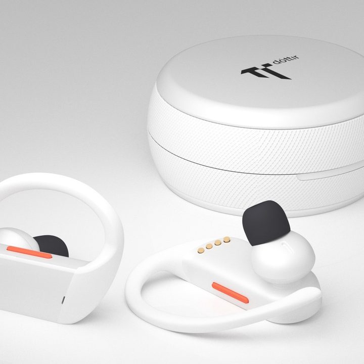 Dottir Freedom On-Grid true wireless earbuds in white.