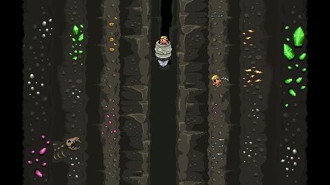 A miner tunnels down a mine in Below the Stone.