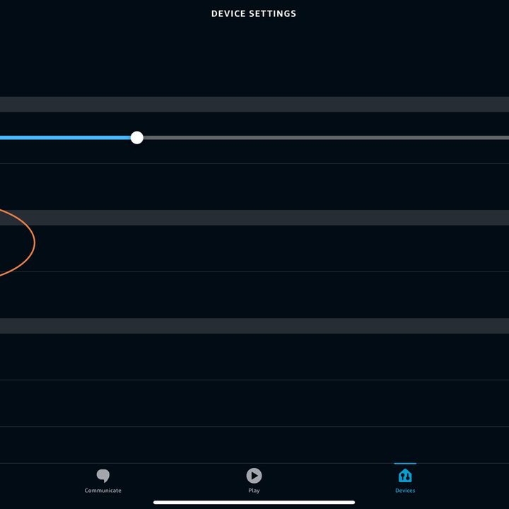 The Echo settings in the Alexa app.