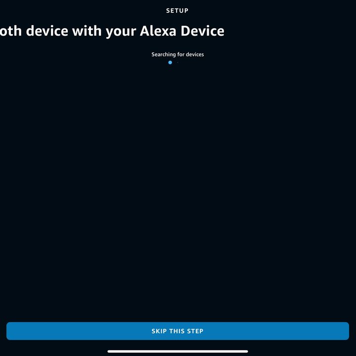 The Alexa app searching for Bluetooth devices for an Echo.