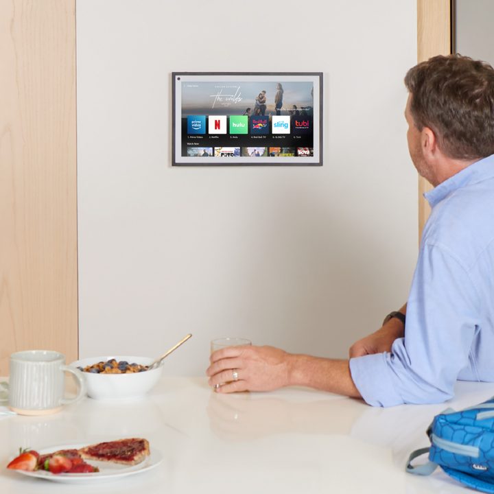 Amazon Echo Show 15 Smart Display on a wall.