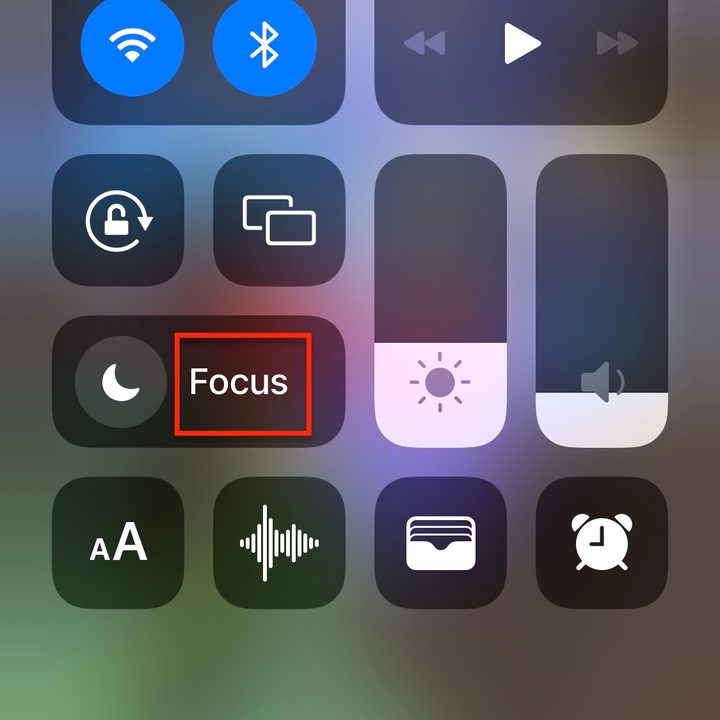 Access and set up Focus from the Control Center.