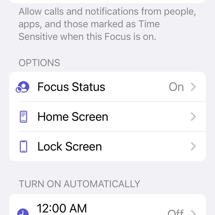 Access and set up Focus from the Control Center parameters.