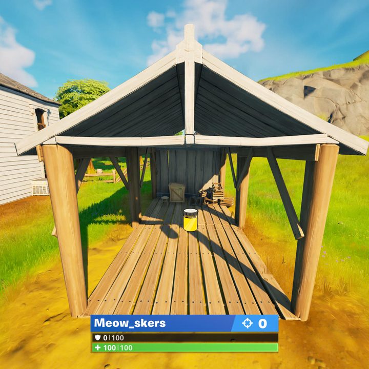 The Orchard Color Bottle location in Fortnite.
