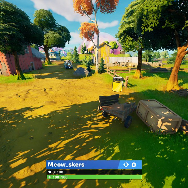 The Orchard Color Bottle location in Fortnite.