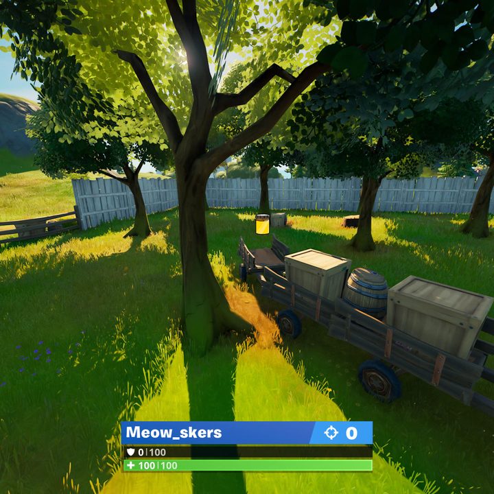 The Orchard Color Bottle location in Fortnite.