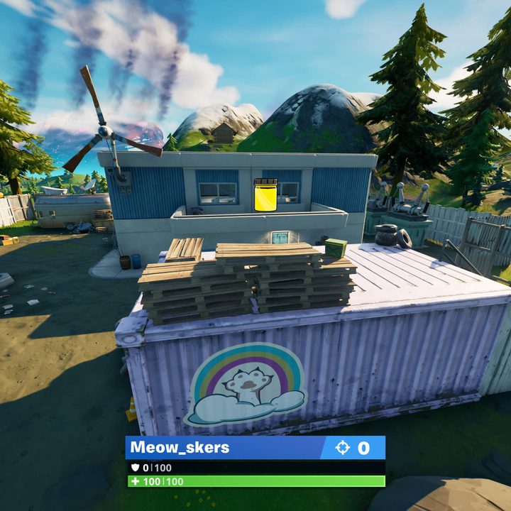 Catty Corner Color Bottle location in Fortnite.