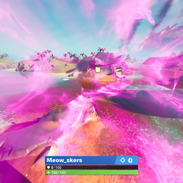 Wreckage west of Pleasant Park Color Bottle location in Fortnite.