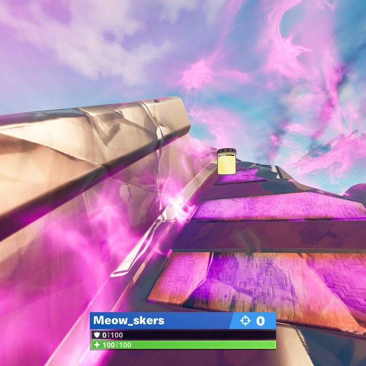 Wreckage west of Pleasant Park Color Bottle location in Fortnite.