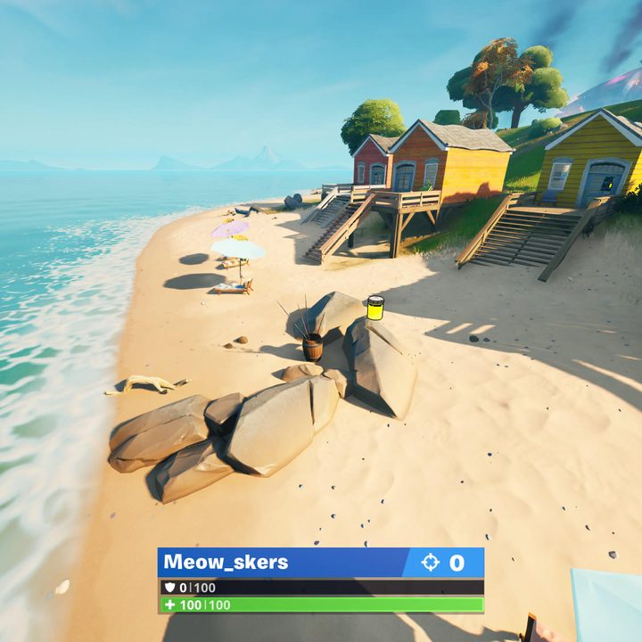 Rainbow Rentals Color Bottle location in Fortnite.