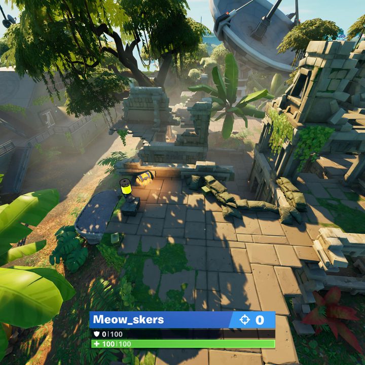 Stealthy Stronghold Color Bottle location in Fortnite.
