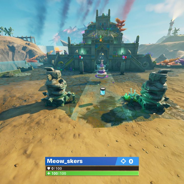 Coral Castle Color Bottle location in Fortnite.
