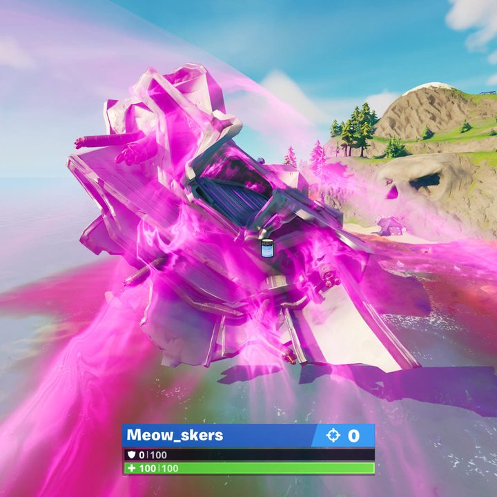 Wreckage south of Dirty Docks Color Bottle location in Fortnite.