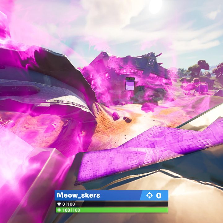 Wreckage south of Believer Beach Color Bottle location in Fortnite.