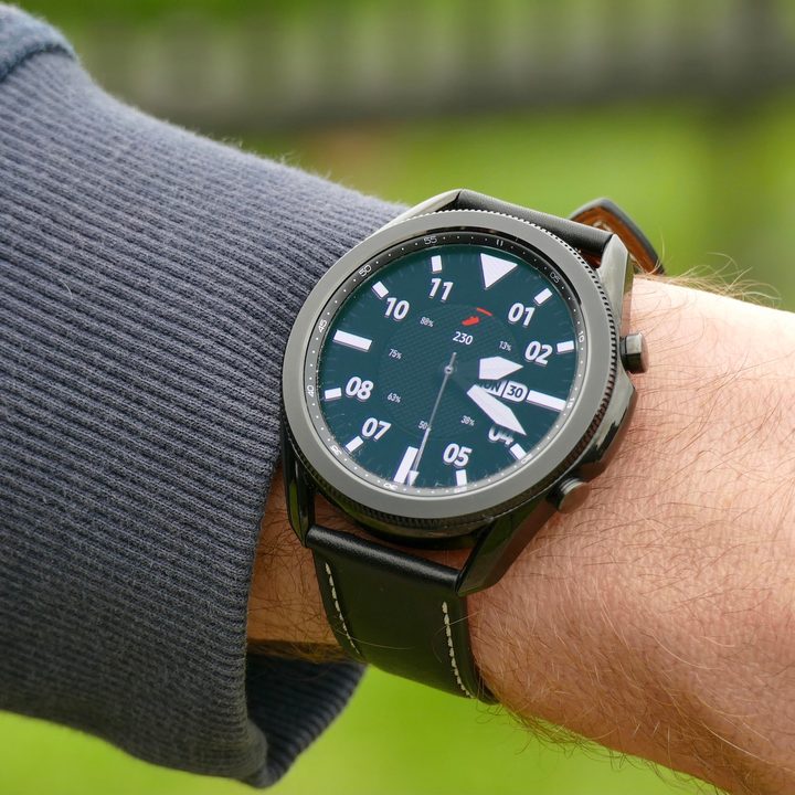 Galaxy Watch 3 on the wrist.