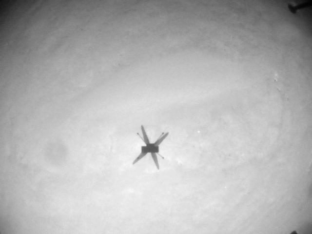 An image acquired by NASA's Ingenuity Mars Helicopter using its navigation camera during its 13th flight on Sep. 5, 2021.