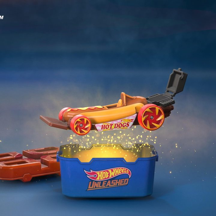 The hot dogs car from Hot Wheels Unleashed