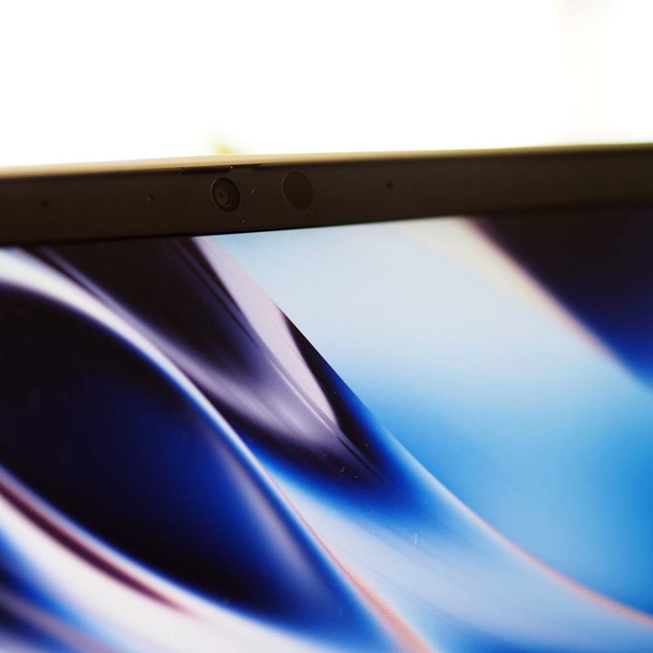 Closeup on the HP EliteBook 840 Aero G8 webcam.