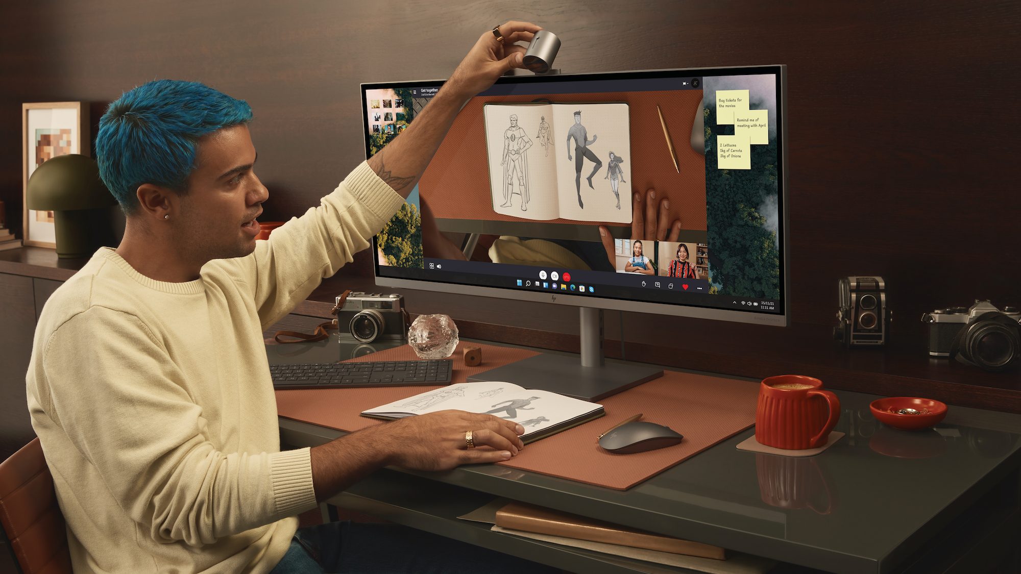 The new HP Envy 34 all-in-one has a magnetic webcam that's perfect