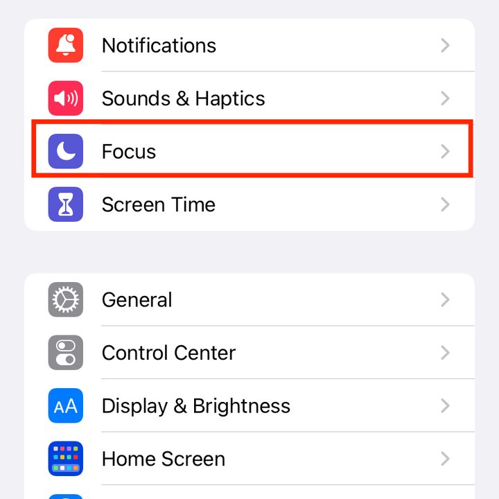 iPhone Settings screen.