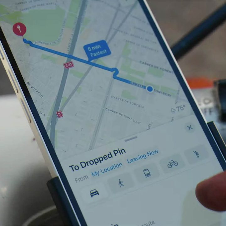 iPhone 13 with maps app.
