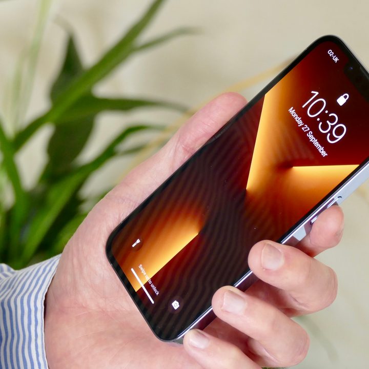 The iPhone 13 Pro's lock screen.
