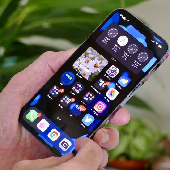 Main home screen on the iPhone 13 Pro.