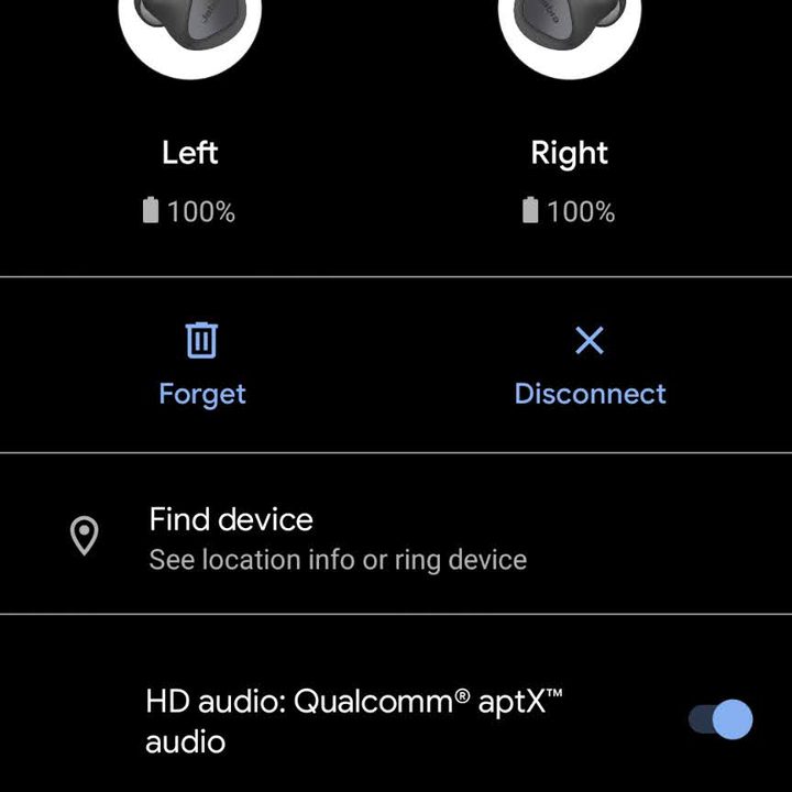 Screenshot of Jabra Sound+ app on Android.