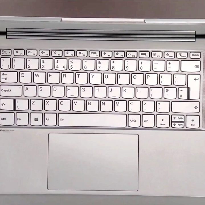 A top-down view of the keyboard on the Lenovo IdeaPad Slim 7 Carbon.