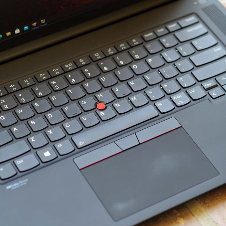 The Lenovo ThinkPad X1 Extreme Gen 4's keyboard.