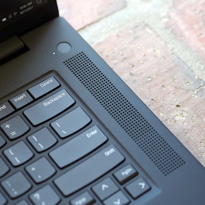 Speaker on the right of the Lenovo ThinkPad X1 Extreme Gen 4.