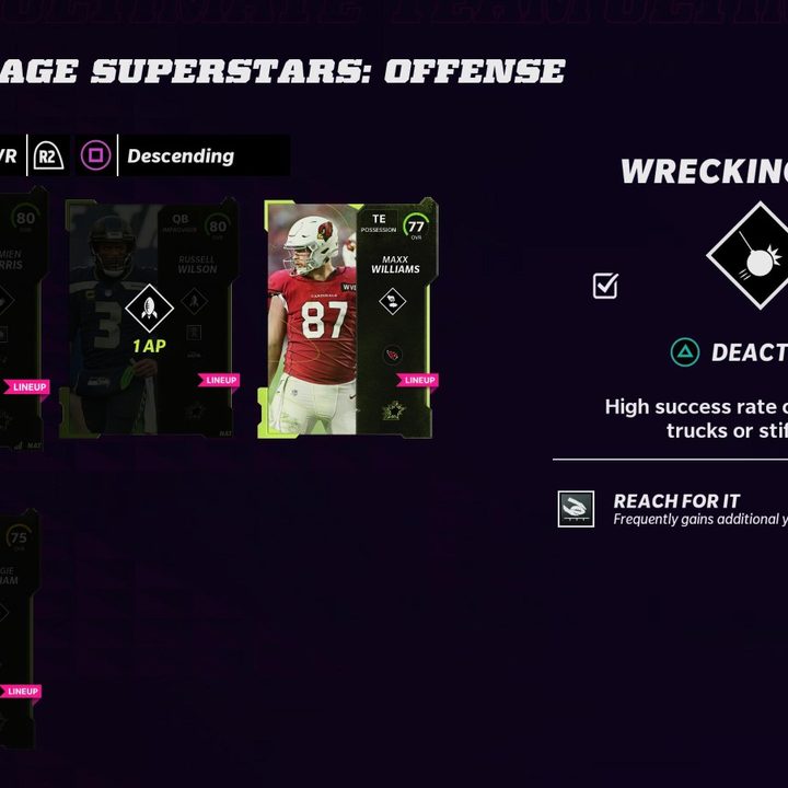Damian Harris X-Factor Abilities in Madden Ultimate Team.