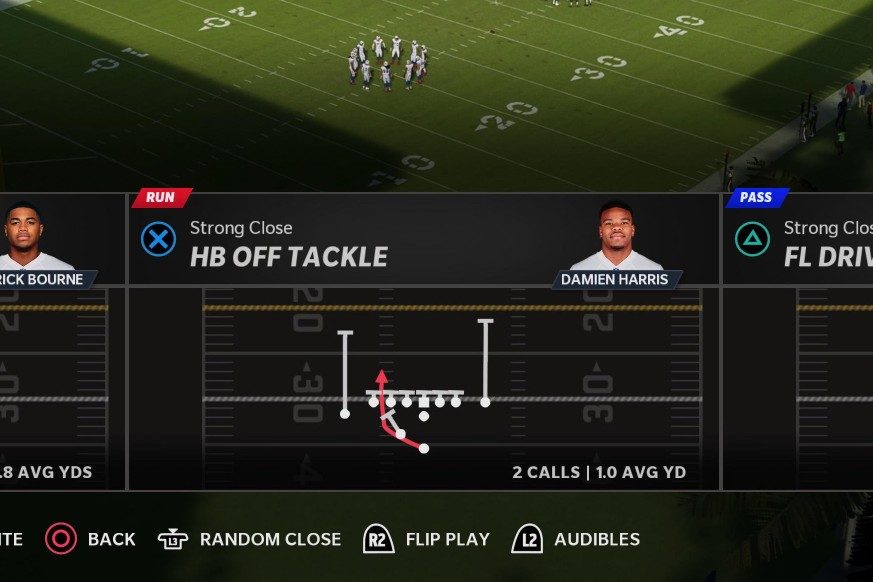 The offense is running an outside run play to the left.