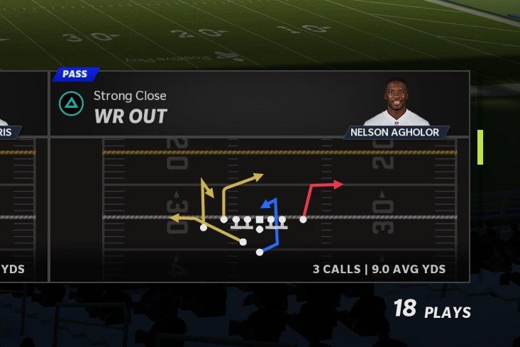 The offense is running an out route to the right.