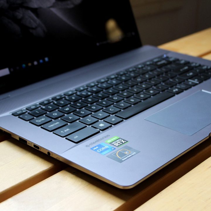 The keyboard deck on the MSI Creator Z16.