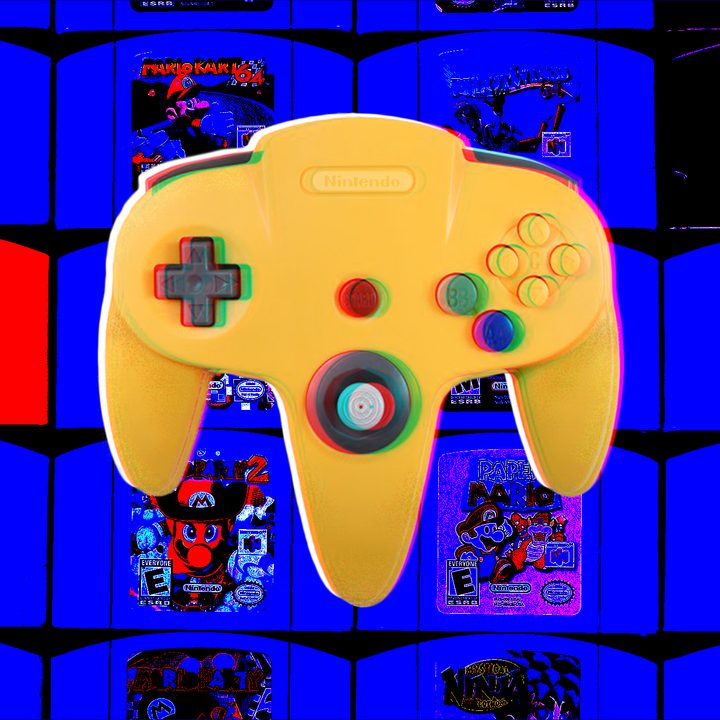 N64 controller and games composite.