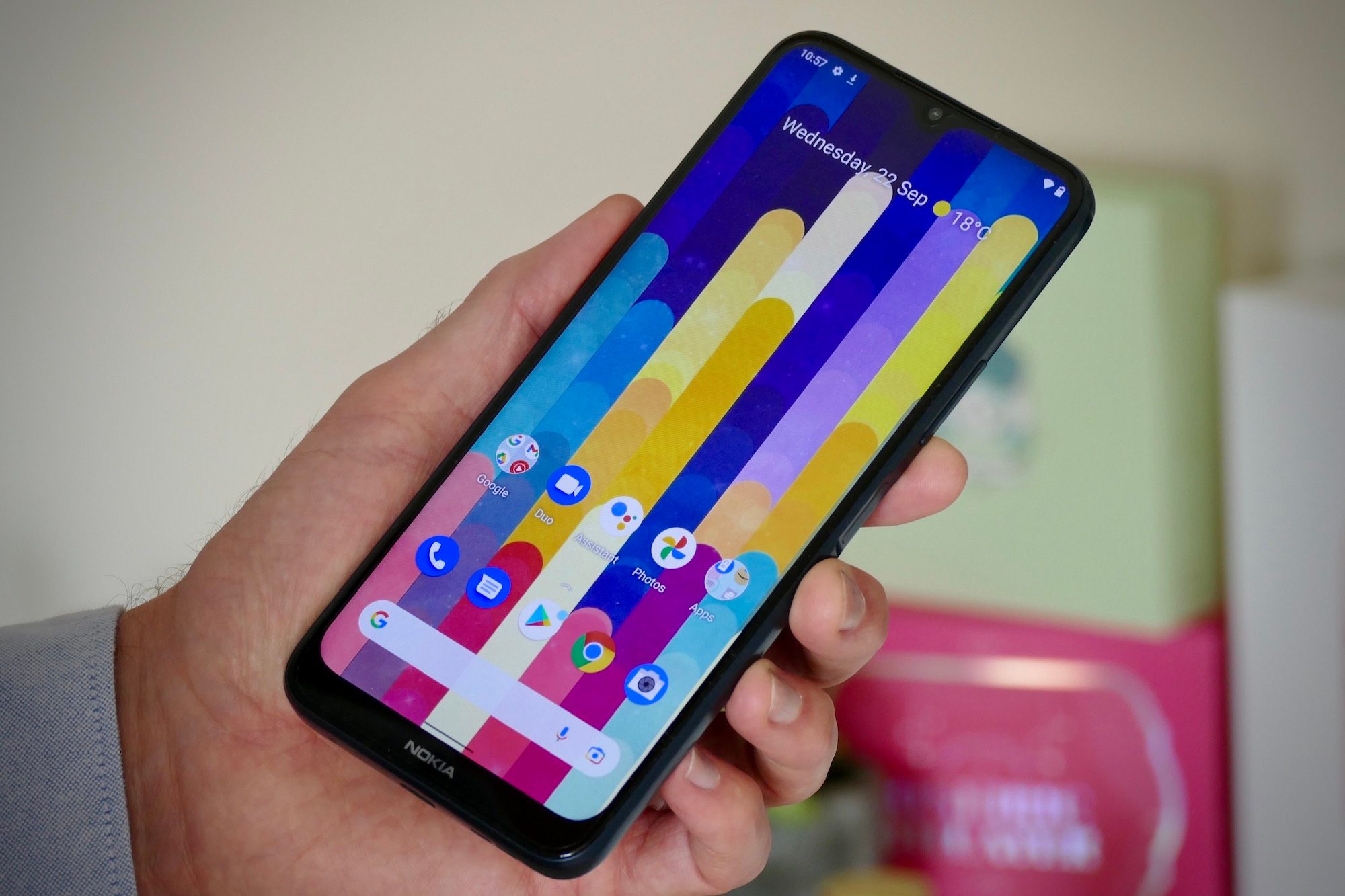Nokia G50 held in hand.