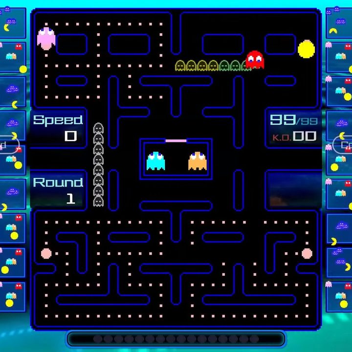 Board littered with pellets in Pac-Man 99.