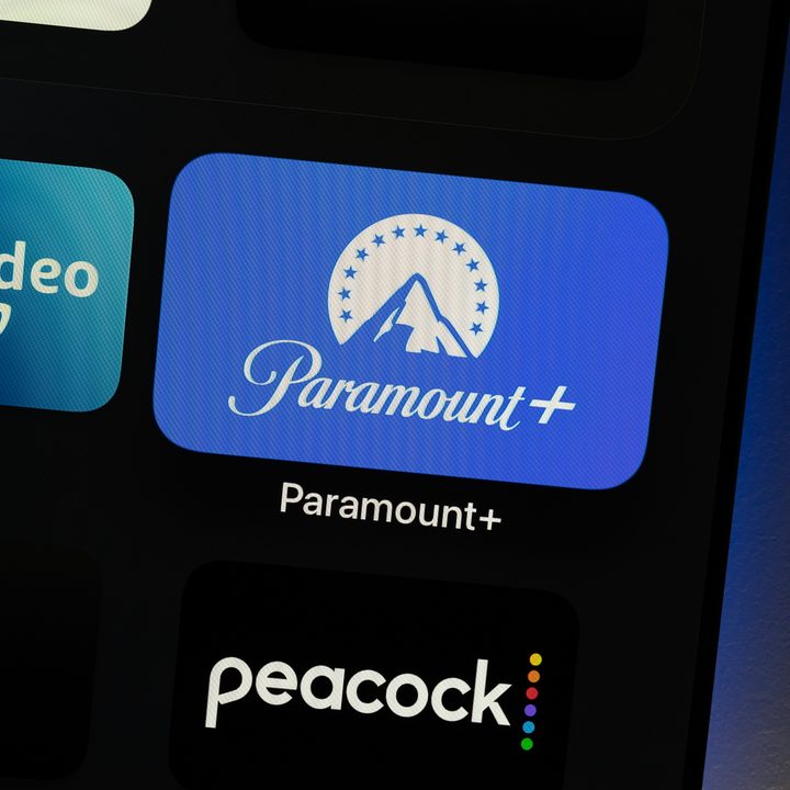 Paramount Plus app icon on Apple TV.