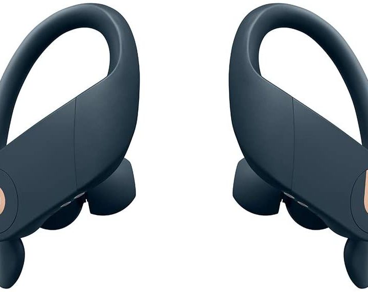Powerbeats Pro wireless earbuds navy on a white background