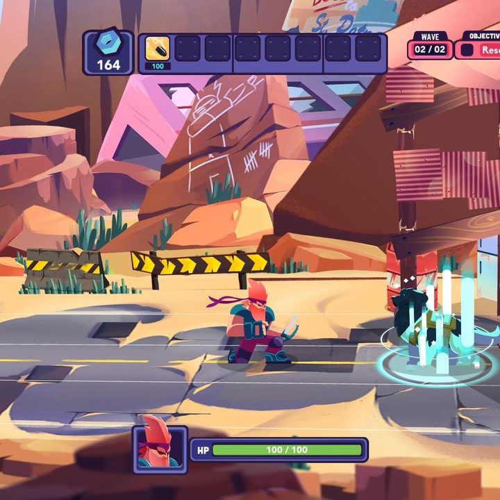 A canyon-themed level in The Last Friend.