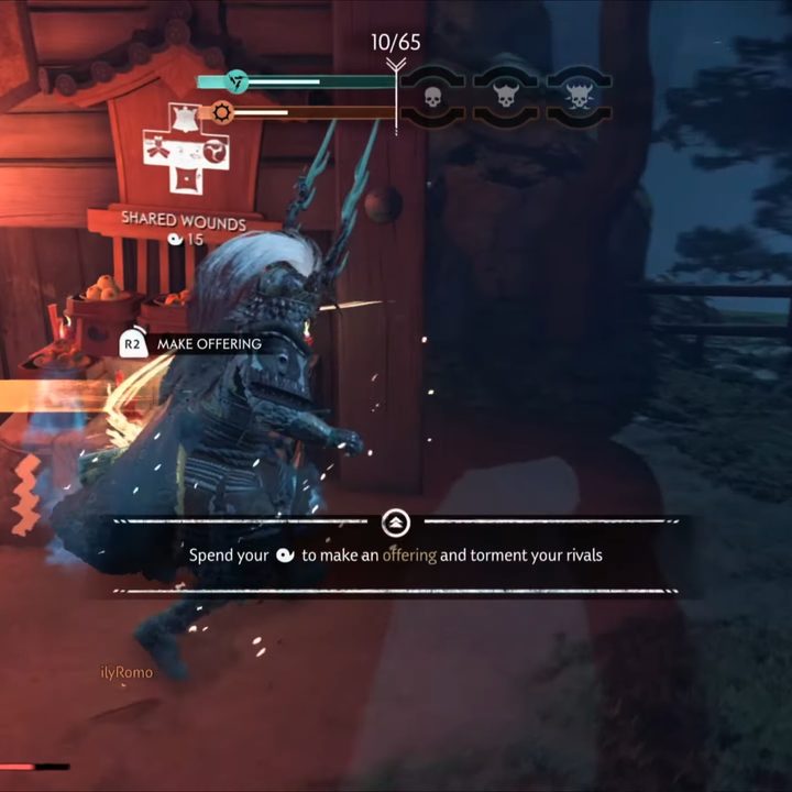 A samurai at an offering site.