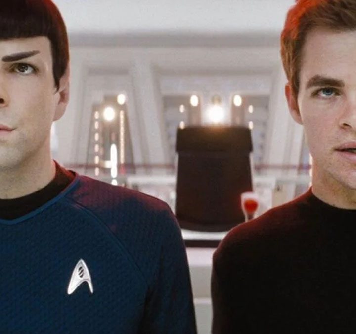 Zachary Quinto and Chris Pine in Star Trek.