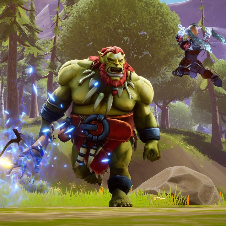 A battle against a towering ogre.