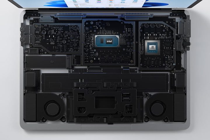 The interior of the Surface Laptop Studio.