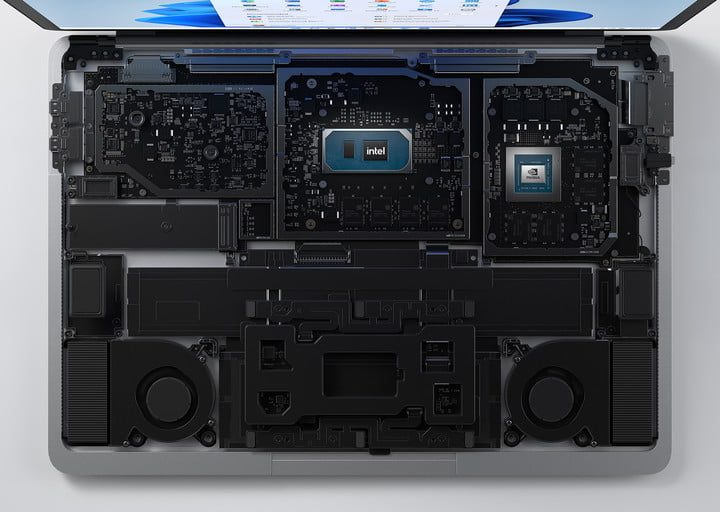 The interior of the Surface Laptop Studio.