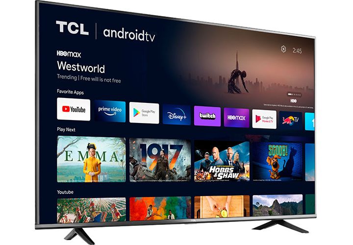 TCL 50-inch 4K TV on a white background.