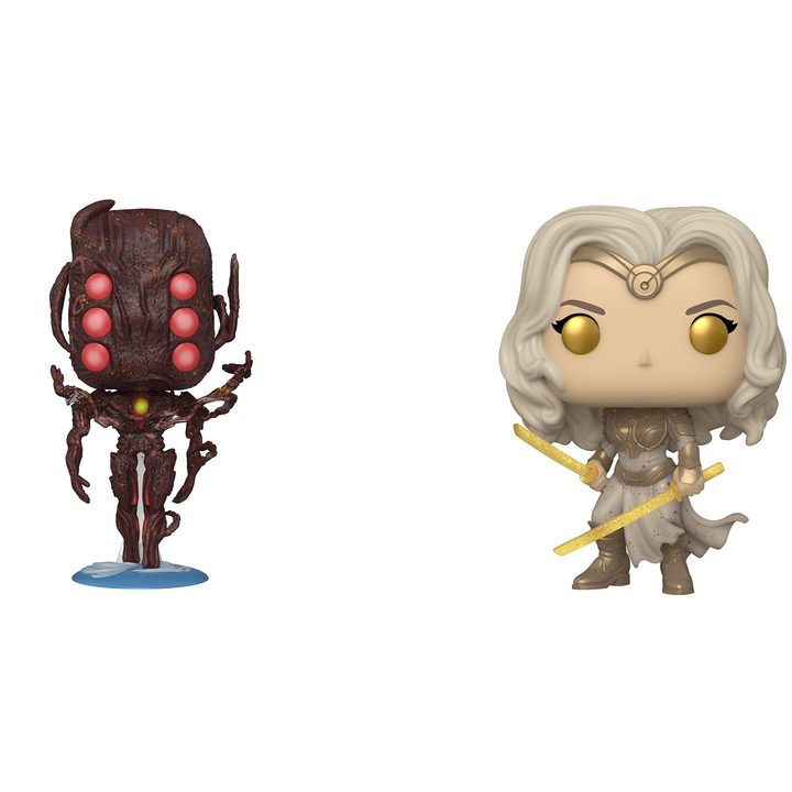 Thena and Arishem Funko POP exclusive figures.